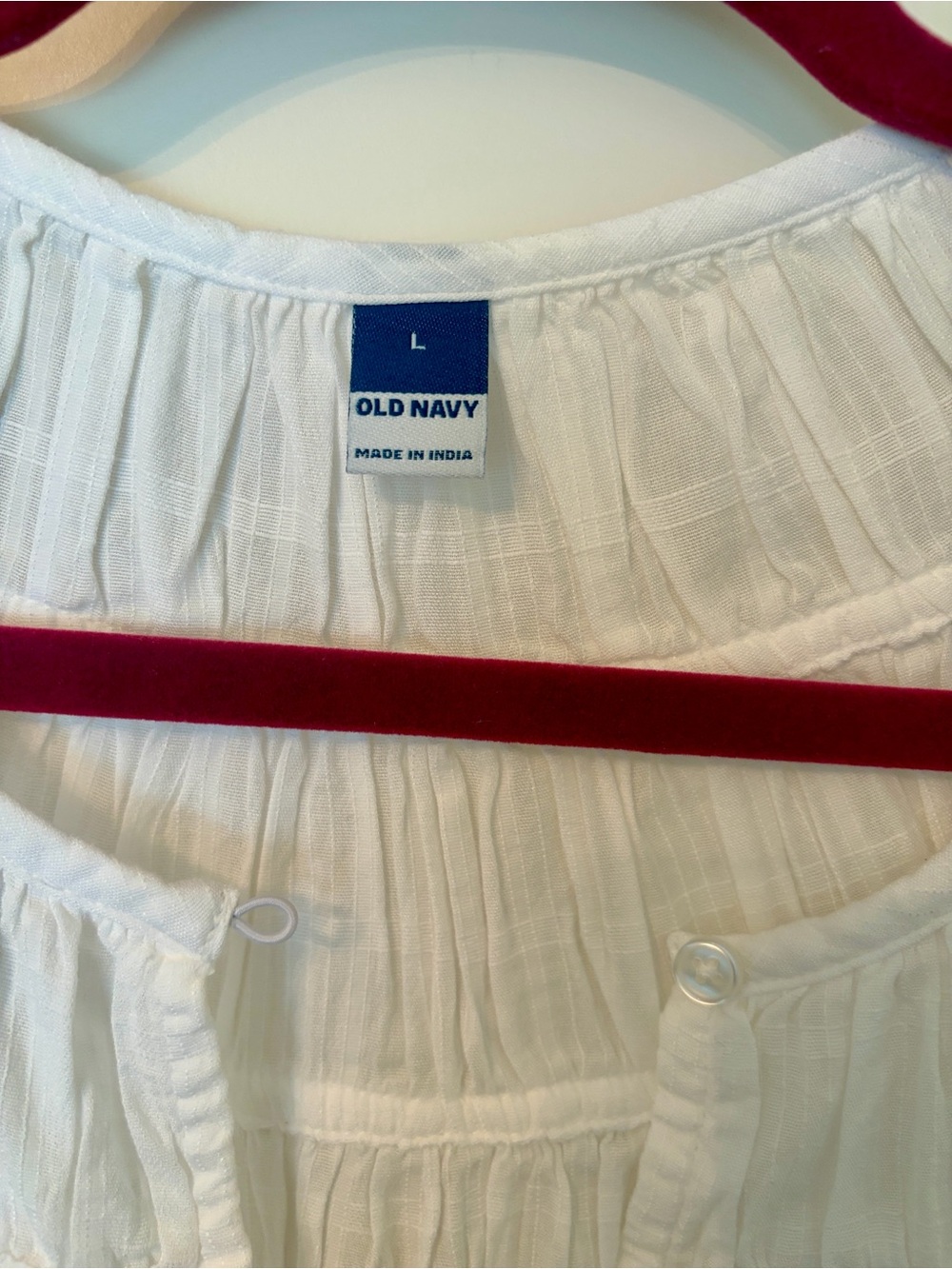 NWT Old Navy White Short-Sleeve Peasant Blouse - Picture 5 of 6